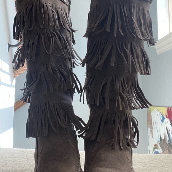 Wedge boots with fringe - Picture 3 of 10